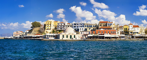 美丽希腊海岸城市风景图片