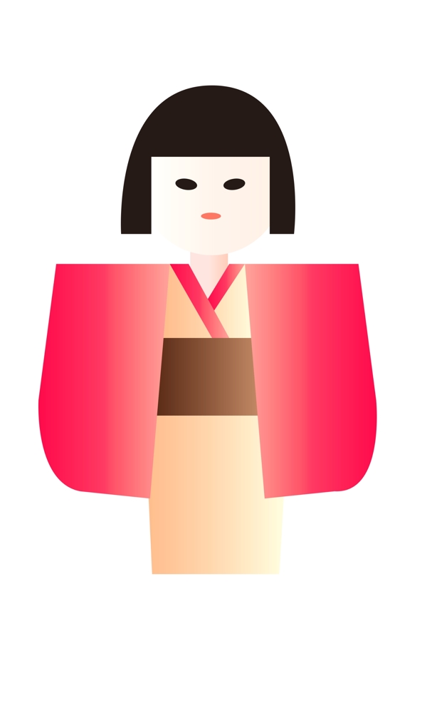 穿和服的日本女孩