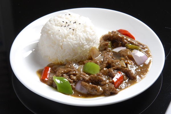黑椒牛肉蓋澆飯圖片