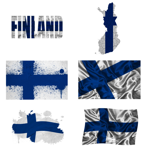 芬兰国旗地图