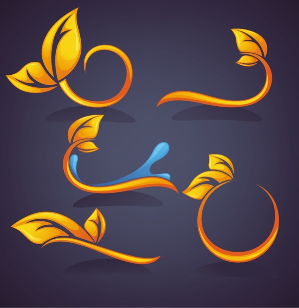 树叶水珠水滴logo设计图片