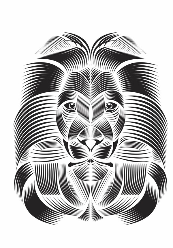 头像狮子动物纹理抽象