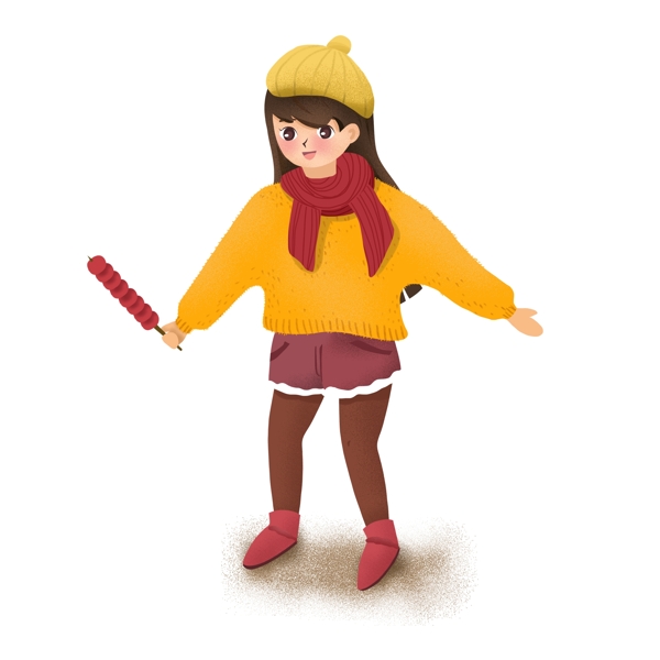 臘八節(jié)拿著冰糖葫蘆的女孩
