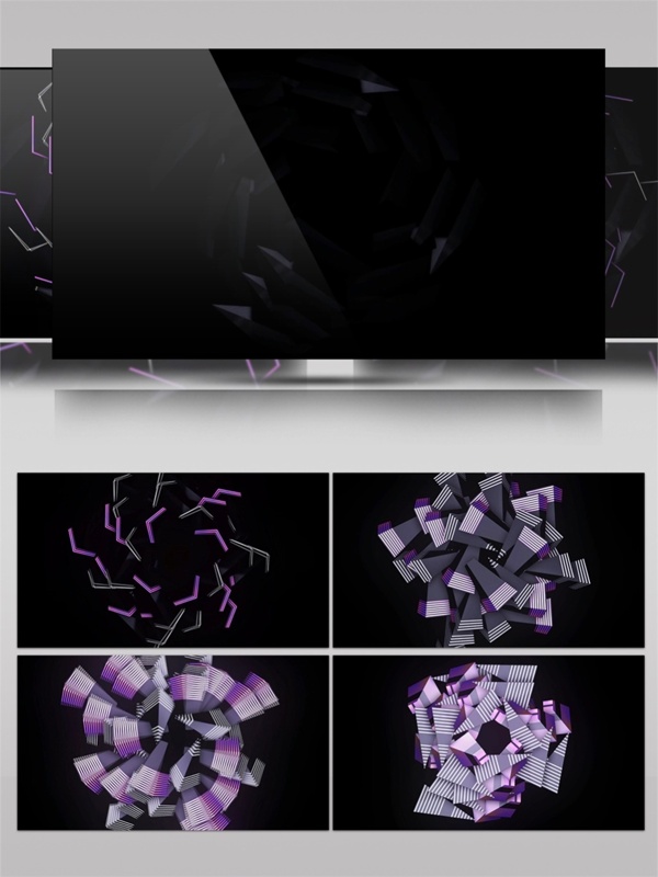 紫光方块花蕊视频素材