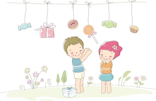 孩子和糖果