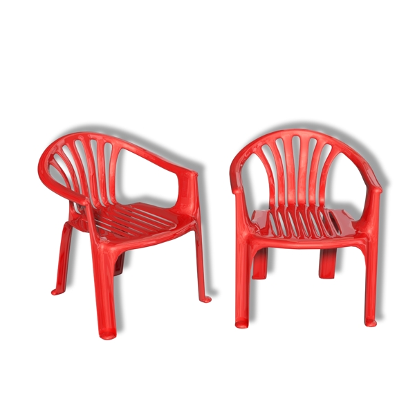 红色塑料休闲椅子