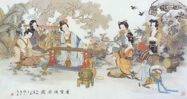 唐宮伎樂(lè)圖圖片