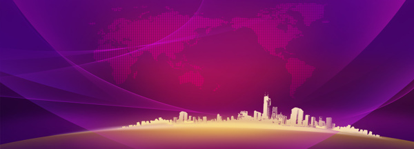 紫色梦幻科技地球背景banner