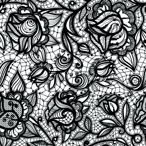 黑色蕾絲的創(chuàng)作背景矢量圖形01