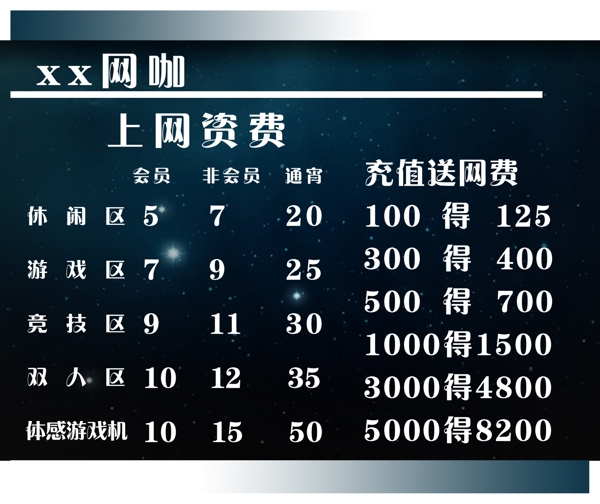 网费报价价目表图片
