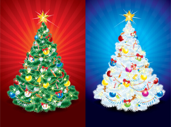 矢量素材多彩圣诞树