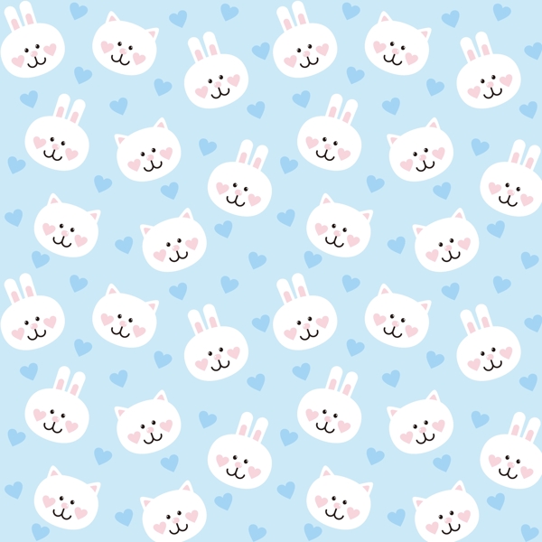 可爱小白兔小猫咪童装印花
