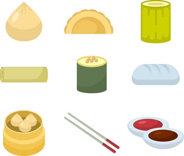 手繪清新中國(guó)美食插畫(huà)