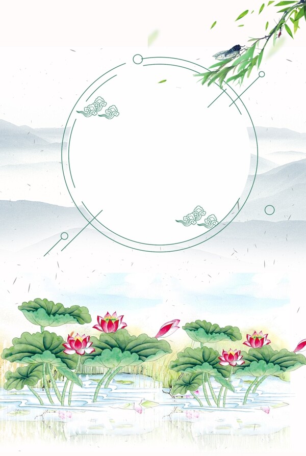 中國風(fēng)荷花