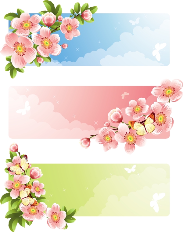 花蕾邊框背景矢量素材