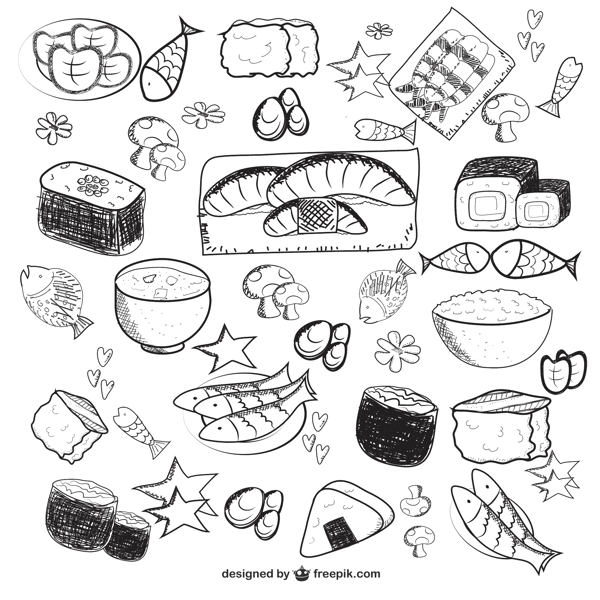 手绘日式食品图片
