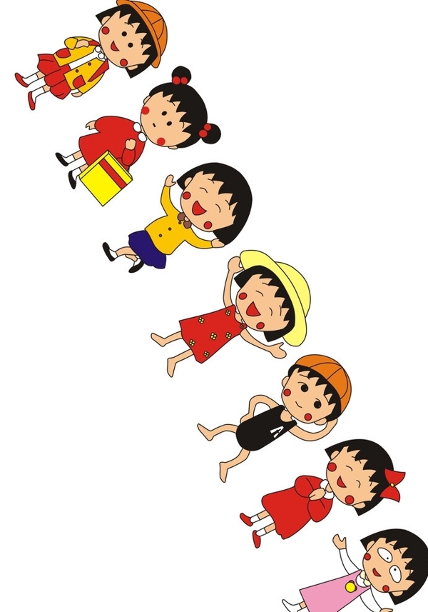 櫻桃小丸子矢量圖圖片