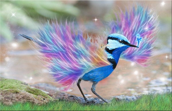 蓝鸟与彩虹翅膀