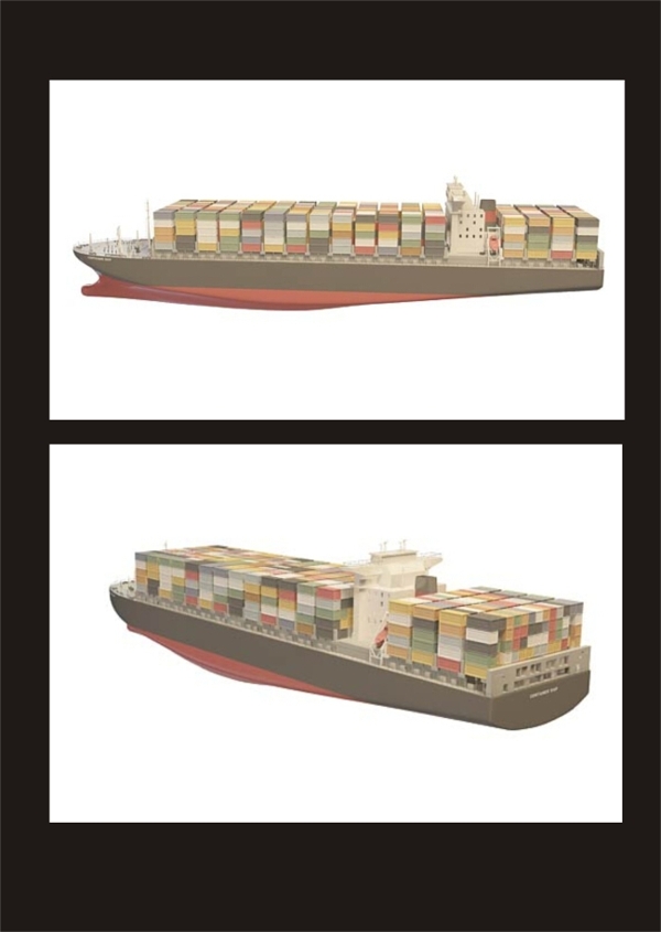 多彩货轮3d模型