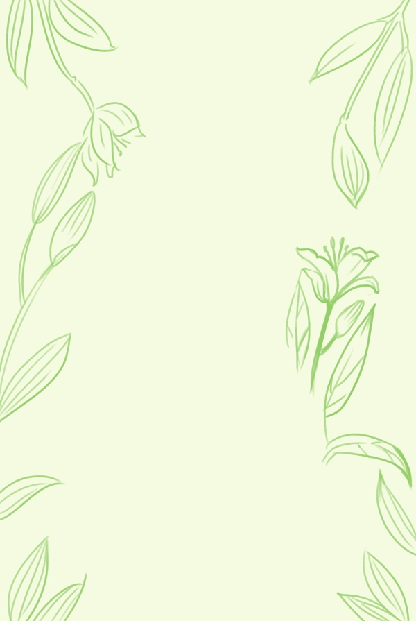 一幅浅绿色的花草背景图