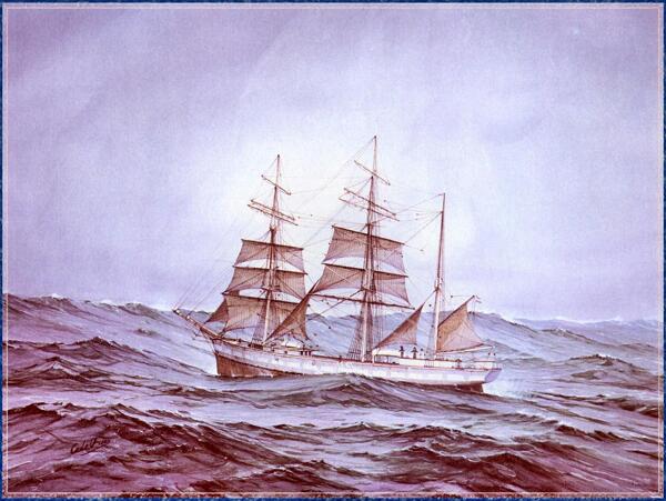 海洋两桅帆船图片