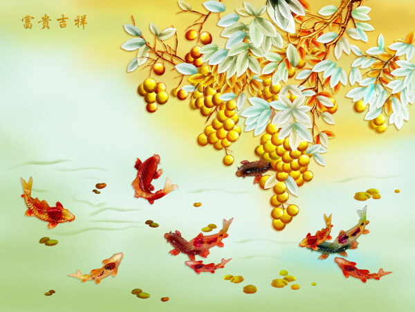 花卉葉子裝飾背景墻