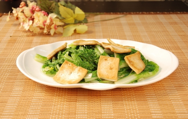 小白菜煎豆腐圖片