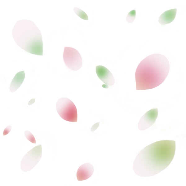 空中漂浮的花瓣元素绿色粉色
