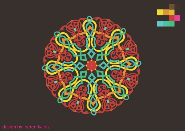圓形傳統(tǒng)花紋矢量圖