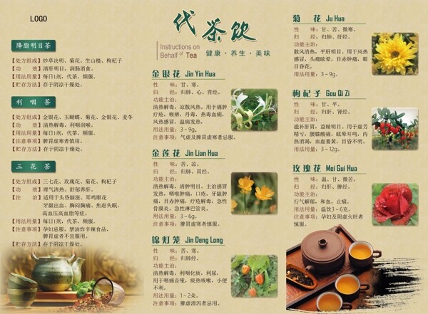 代茶饮三折页