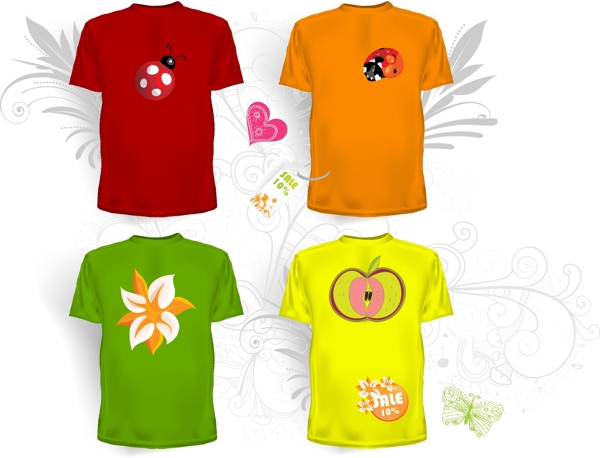 Tshirt模板矢量素材