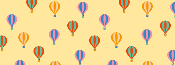 卡通彩色熱氣球背景banner