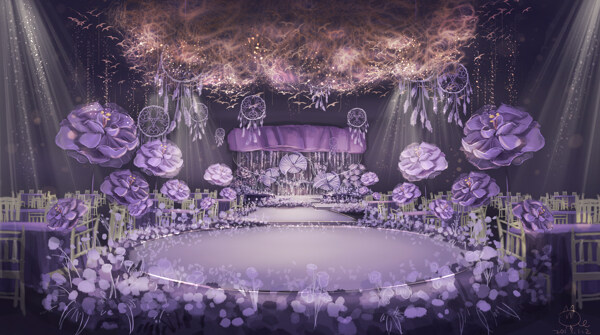 淡紫色室内捕梦网婚礼