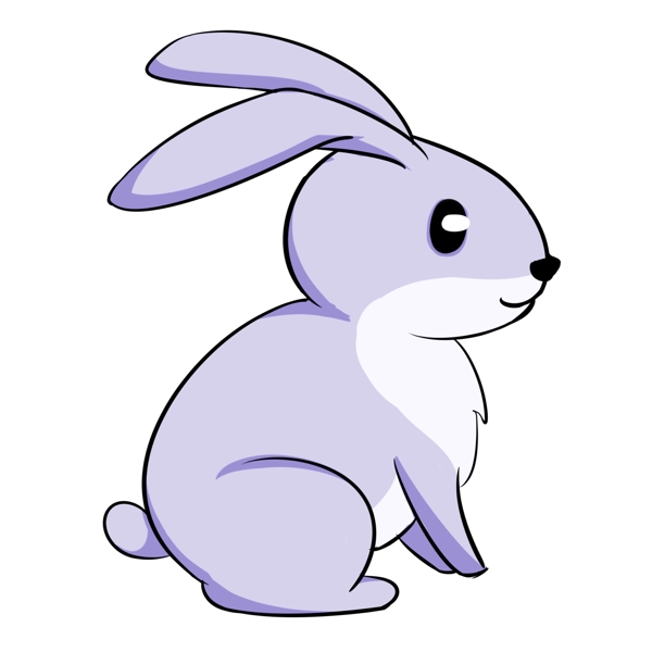 可爱紫色兔子矢量图图片