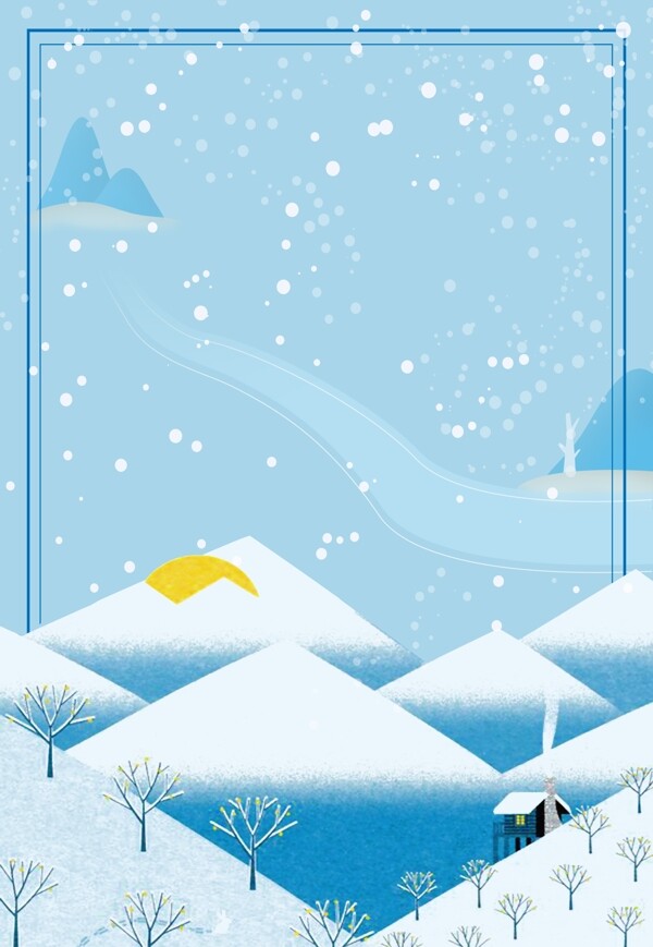 冬季大雪节气背景设计