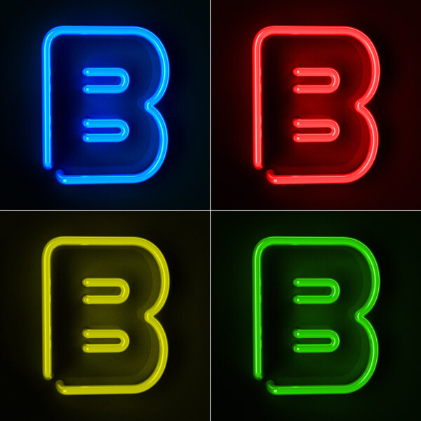霓虹灯字母B图片
