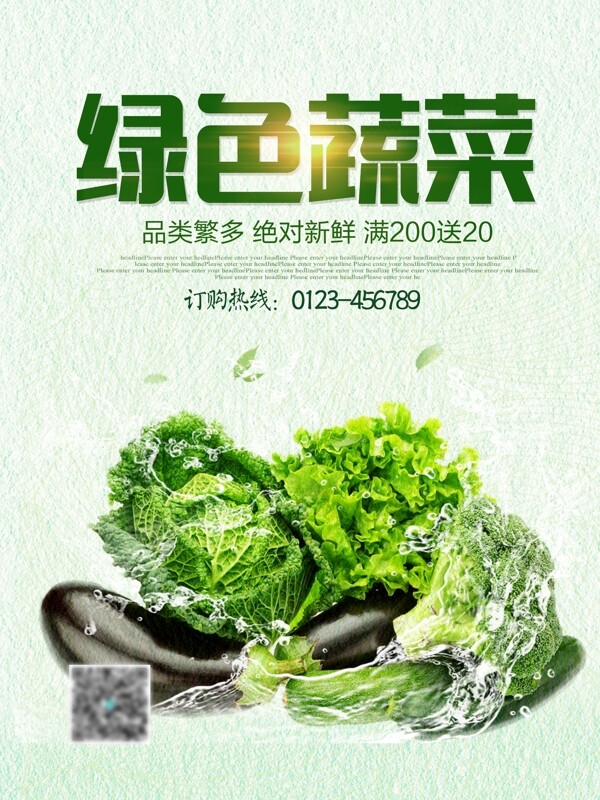 綠色有機(jī)蔬菜營(yíng)養(yǎng)新鮮優(yōu)惠促銷高清psd