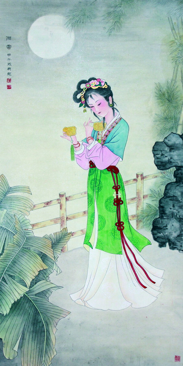 國畫美人圖圖片