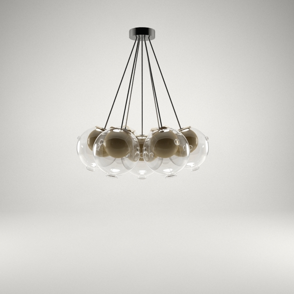 透明玻璃球吊灯组合吊灯3d模型