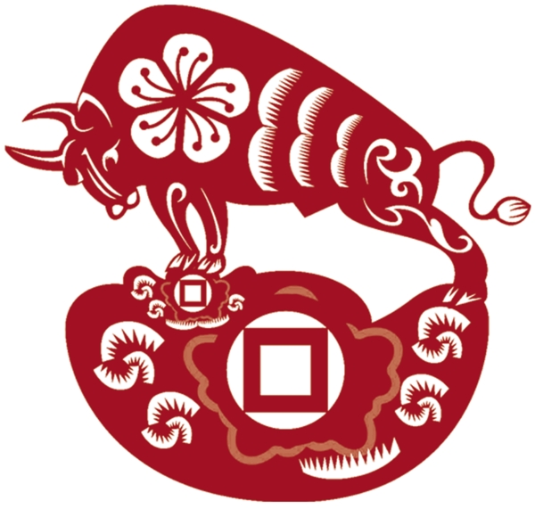 牛剪紙圖片