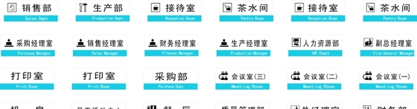 全套科室牌帶圖標圖片