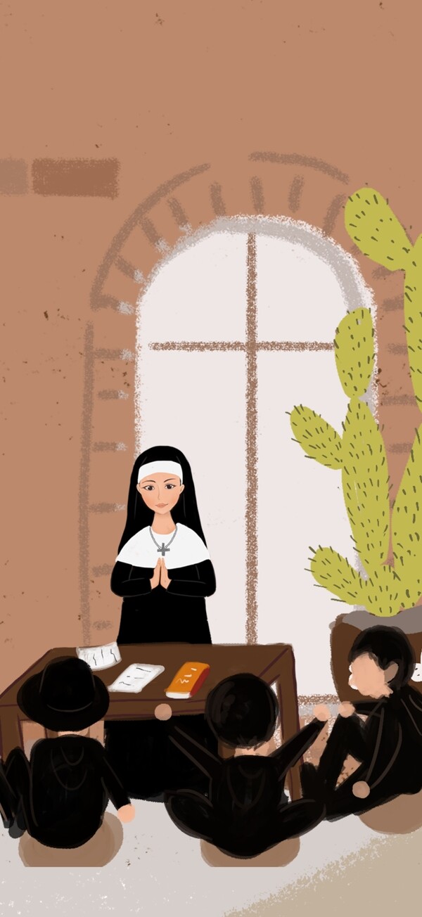 国际慈善日纪念特里萨修女原创手绘插画
