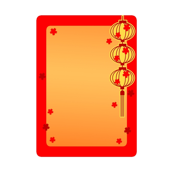 2019豬年紅色邊框手繪