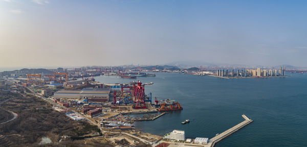 港口码头企业背景海报素材图片