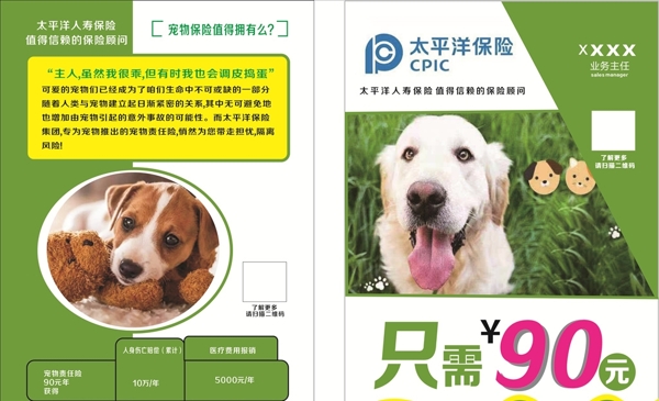 宠物保险宣传单