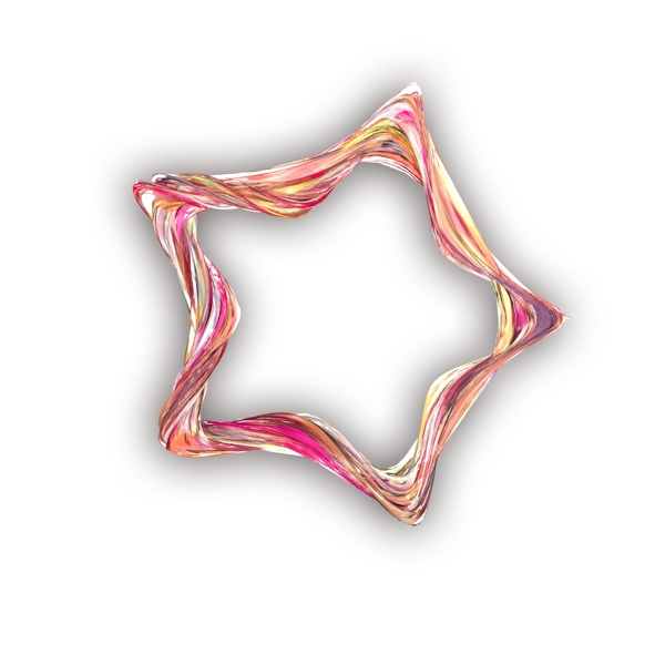 多彩立体五角星边框可商用元素
