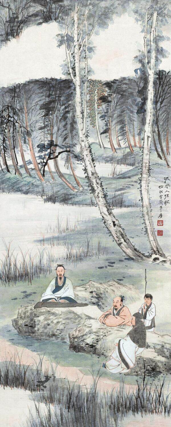張大千流水入弦歌圖片