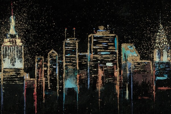 城市朦胧夜景
