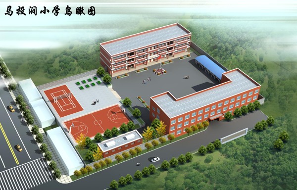 学校鸟瞰图图片