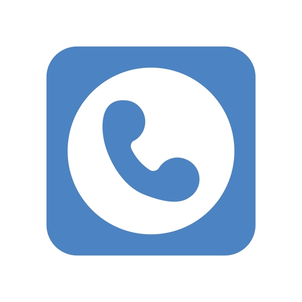 拨号电话扁平矩形蓝色名片小图标装饰图案